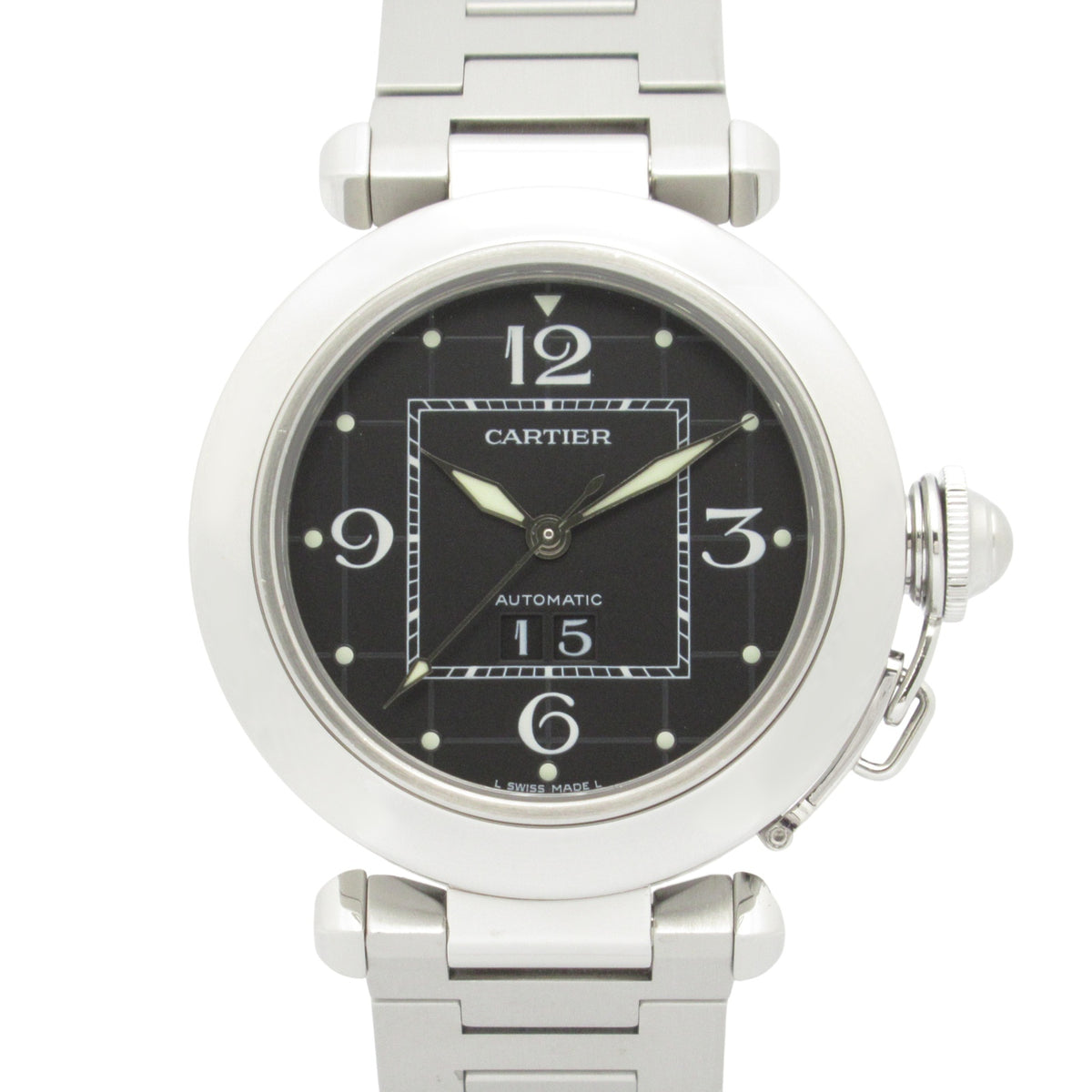 Pre-Owned Cartier Pasha C Big Date Watch, Stainless Steel, Boys', Black, W31053M7