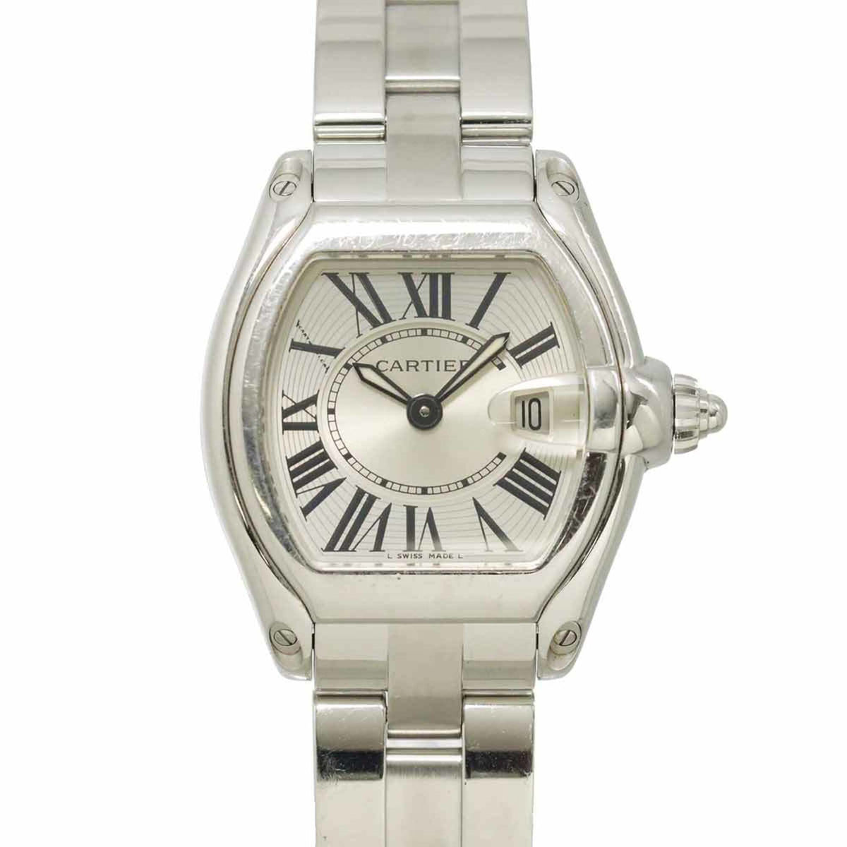 Pre-Owned Cartier Roadster SM W62016V3 Ladies' Watch, Date, Silver, Quartz Watch