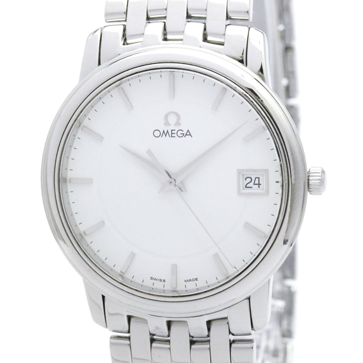 Pre-Owned OMEGA De Ville Prestige Steel Quartz Mens Watch 4510.21 Polished