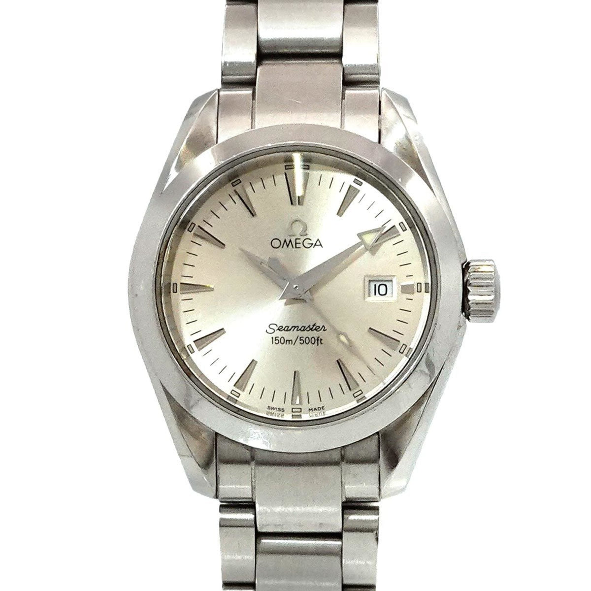 Pre-Owned OMEGA Seamaster Aqua Terra 2577 30 Ladies Watch Date Silver Quartz