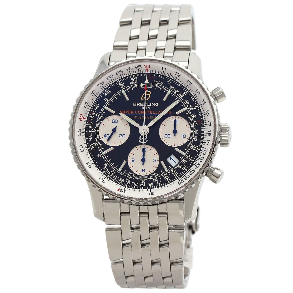 Montre Breitling Navitimer Super Constellation d'occasion, édition limitée à 1 049 exemplaires dans le monde, en acier inoxydable, pour homme. 