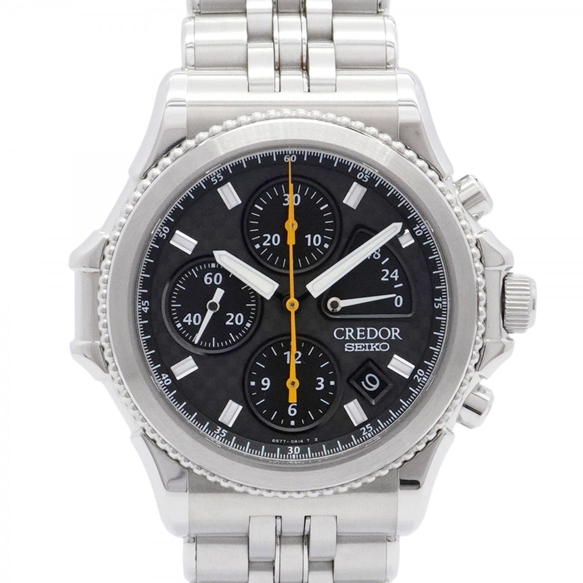 Pre-Owned Seiko Credor 6S77-0A10 Black Dial Men's Watch