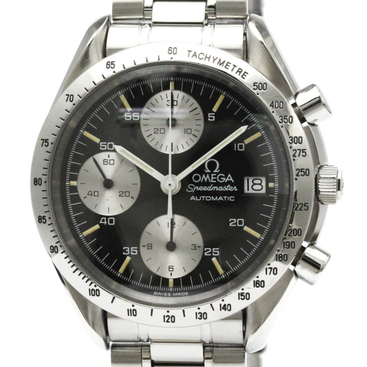 Pre-Owned OMEGA Speedmaster Date Steel Automatic Mens Watch 3511.50 Polished