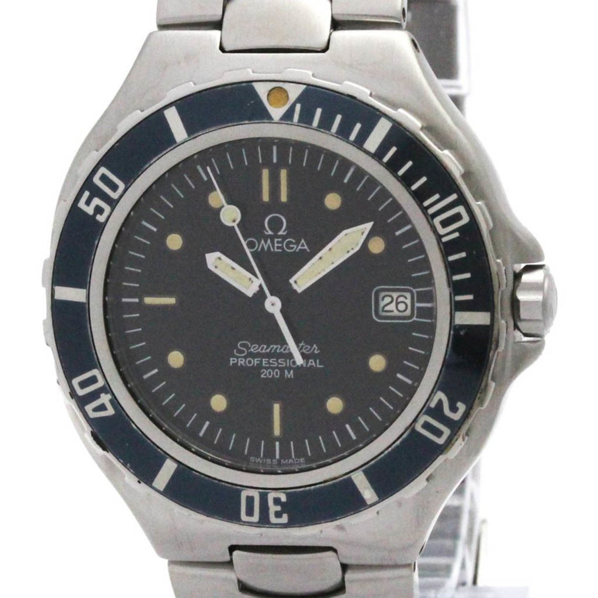 Pre-Owned OMEGA Seamaster Professional 18K Gold Steel Watch 396.1042 Polished