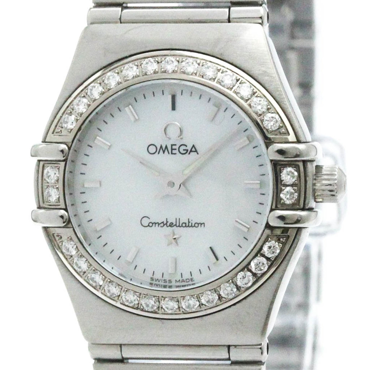 Pre-Owned Polished OMEGA Constellation Diamond MOP Quartz Ladies Watch 1466.71 BF580536