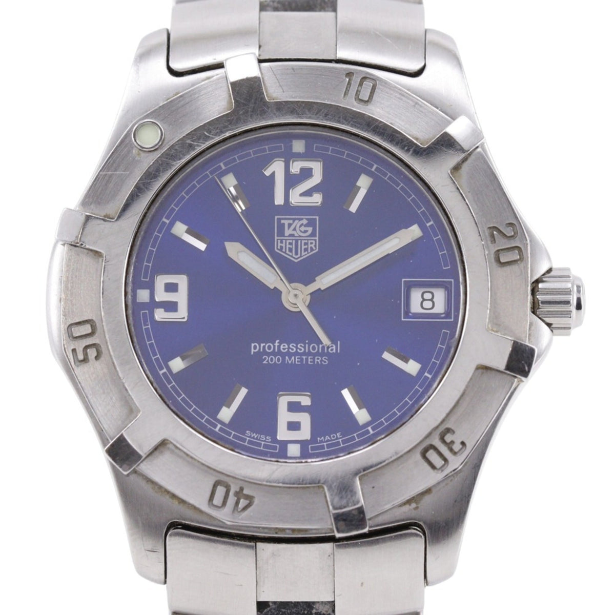 Pre-Owned TAG Heuer 2000 Exclusive Watch WN1112 Stainless Steel Quartz Analog Blue Dial Men's
