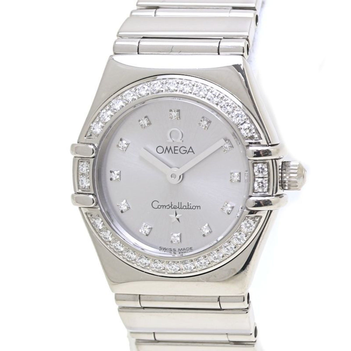 Pre-Owned OMEGA Constellation Mini My Choice Diamond 1165.36.00 K18WG White Gold Women's Watch 40032