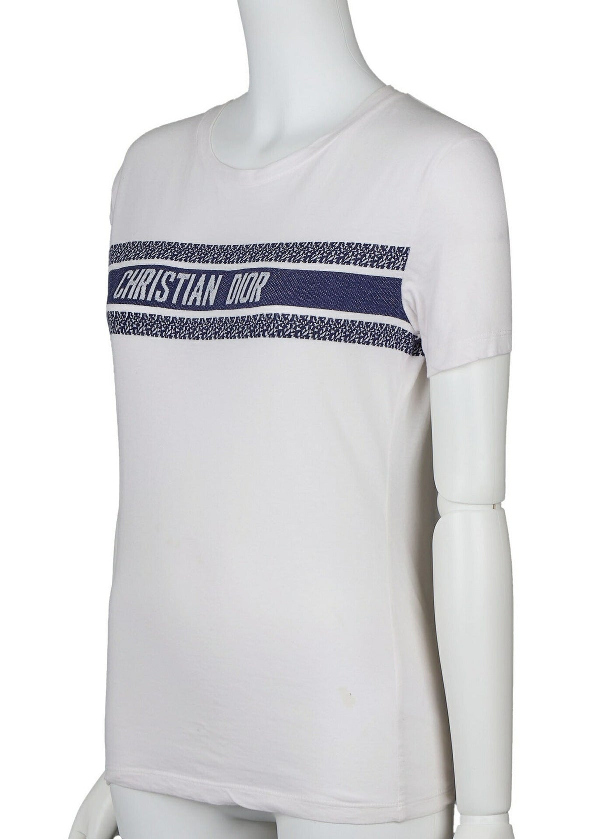 Pre-Owned Tote Bag, Logo T-Shirt, Cut-and-Sew, Cotton, White, Silver-Tone Hardware, Pre-Owned