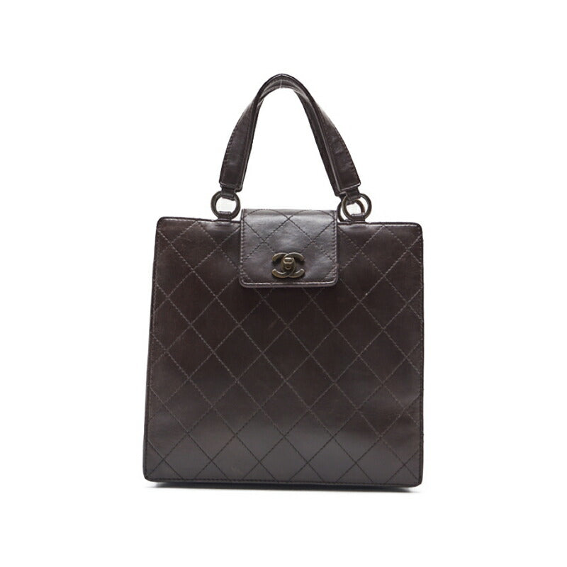 Pre-Owned Handbag Matelasse Lambskin Brown Gold-Tone Hardware Pre-Owned