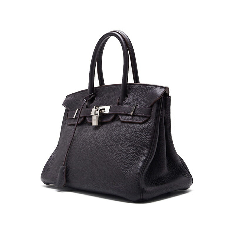 Gebrauchte Birkin 30 Tote Bag Tryon Clemence Raisin Silberfarbene Hardware Gebraucht