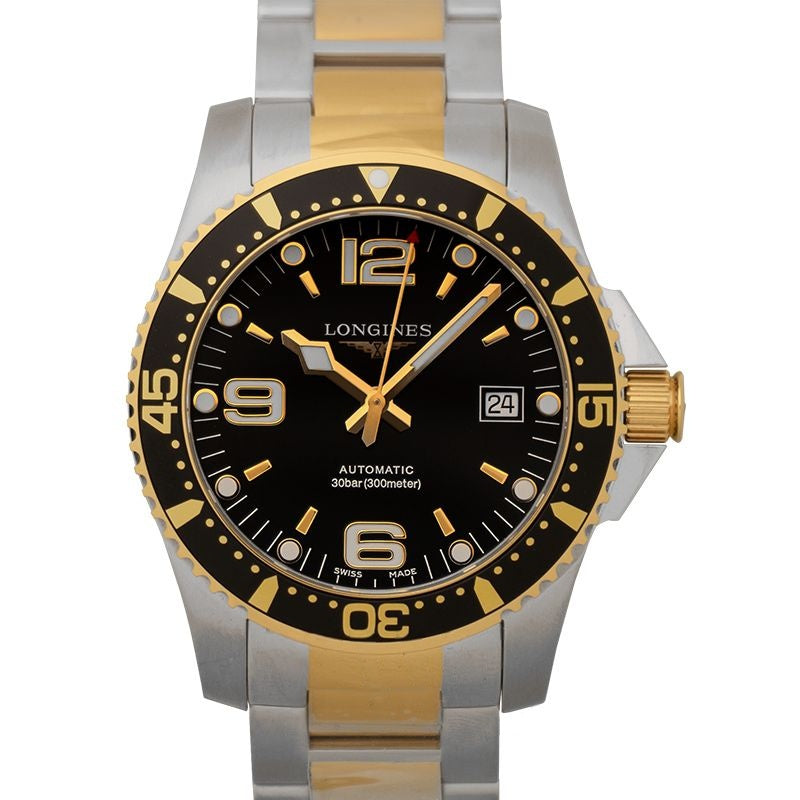HydroConquest 41 mm Black Dial in Stainless Steel L37423567