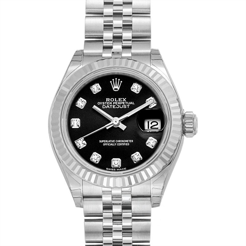 Lady Datejust 28 mm Grey Dial in Stainless Steel, White Gold 279174 G