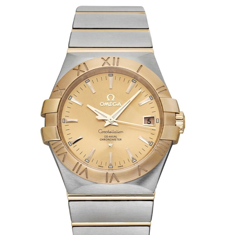 Montre Constellation 35 mm, cadran champagne, acier inoxydable, or jaune 18 carats, 123.20.35.20.08.001