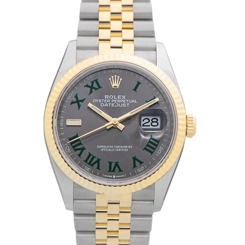 Datejust 36 mm Grey Dial in Stainless Steel, Yellow Gold 126233-0035