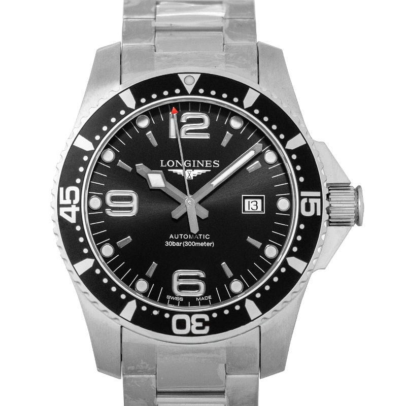 HydroConquest 44mm Black Dial in Stainless Steel L38414566