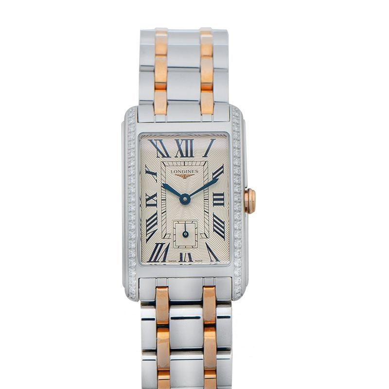 DolceVita 23.30?mm Silver "flinqu?" Dial in Stainless steel with 18 karat pink gold crown L55125797