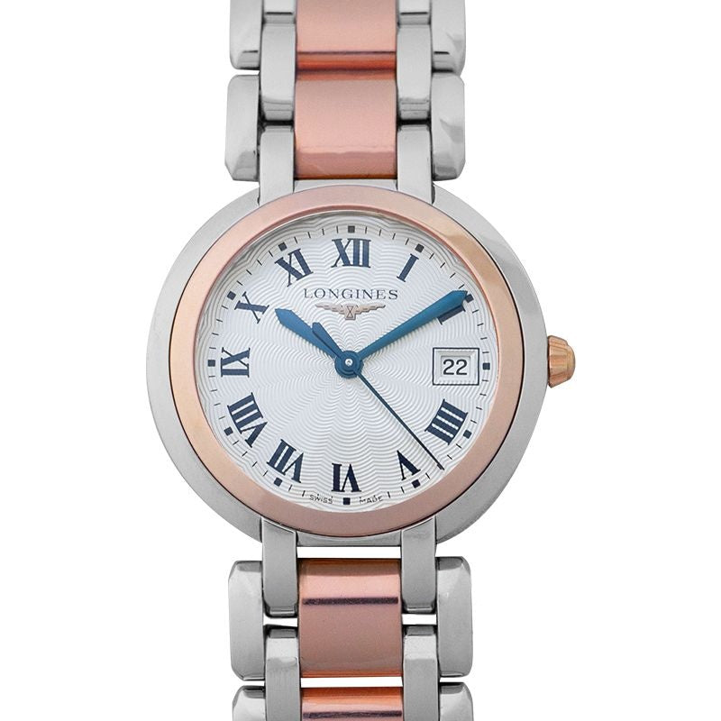 Longines PrimaLuna 30mm Silver Dial in Stainless Steel, Rose Gold L81125786