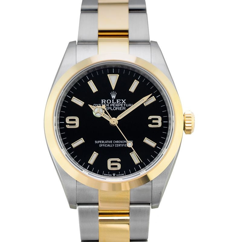 Explorer 36 mm Black Dial in Stainless Steel, Yellow Gold 124273-0001