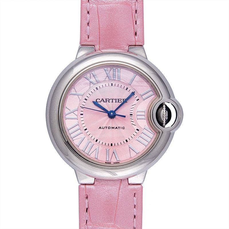 Ballon Bleu de Cartier 33 mm Pink Dial in Stainless Steel WSBB0002