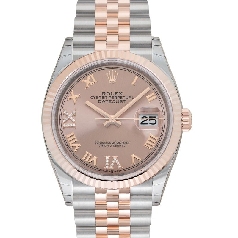 Datejust 36 mm Rose set with diamonds Dial in Stainless Steel, Everose Gold 126231-0027