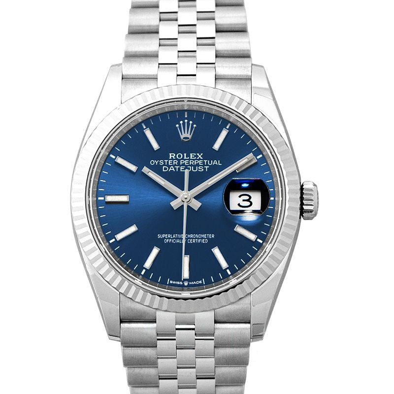 Datejust 36 mm Blue Dial in Stainless Steel, White Gold 126234-0017