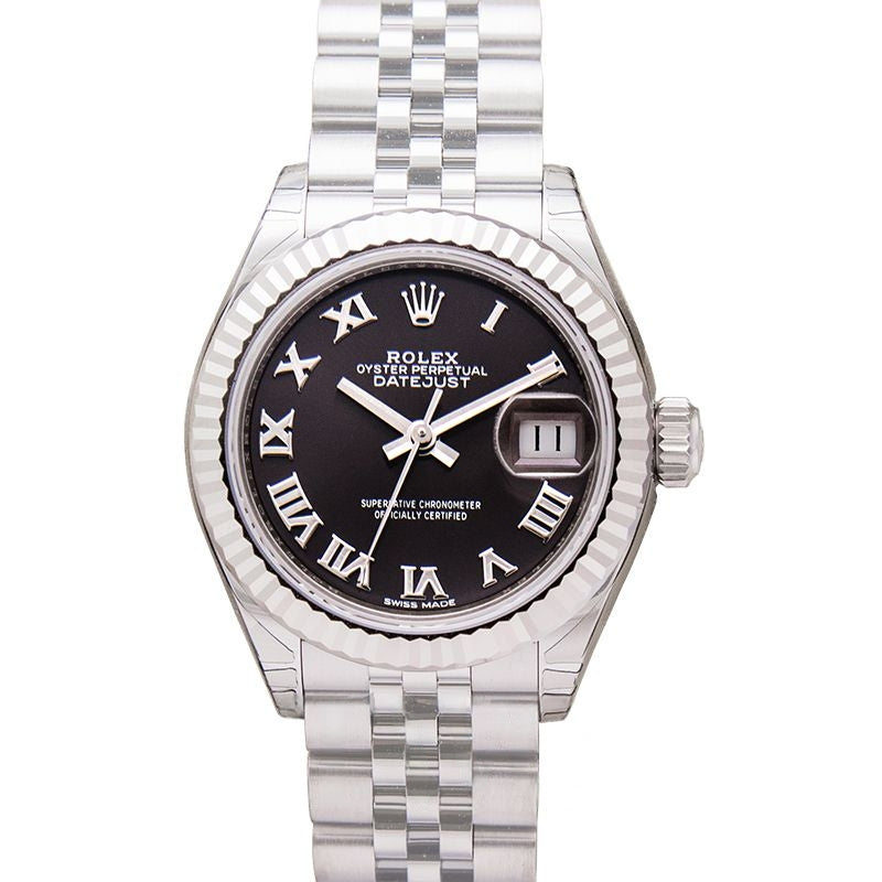Lady Datejust 28 mm Silver Dial in Stainless Steel, White Gold 279174-0013