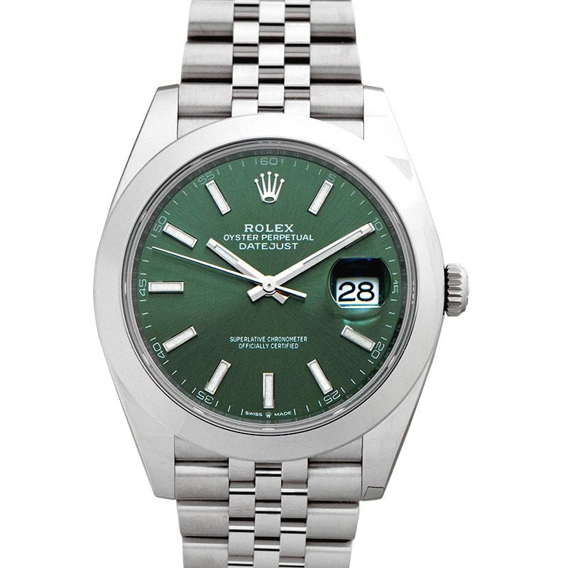 Datejust 41 mm Green Dial in Stainless Steel 126300-0020
