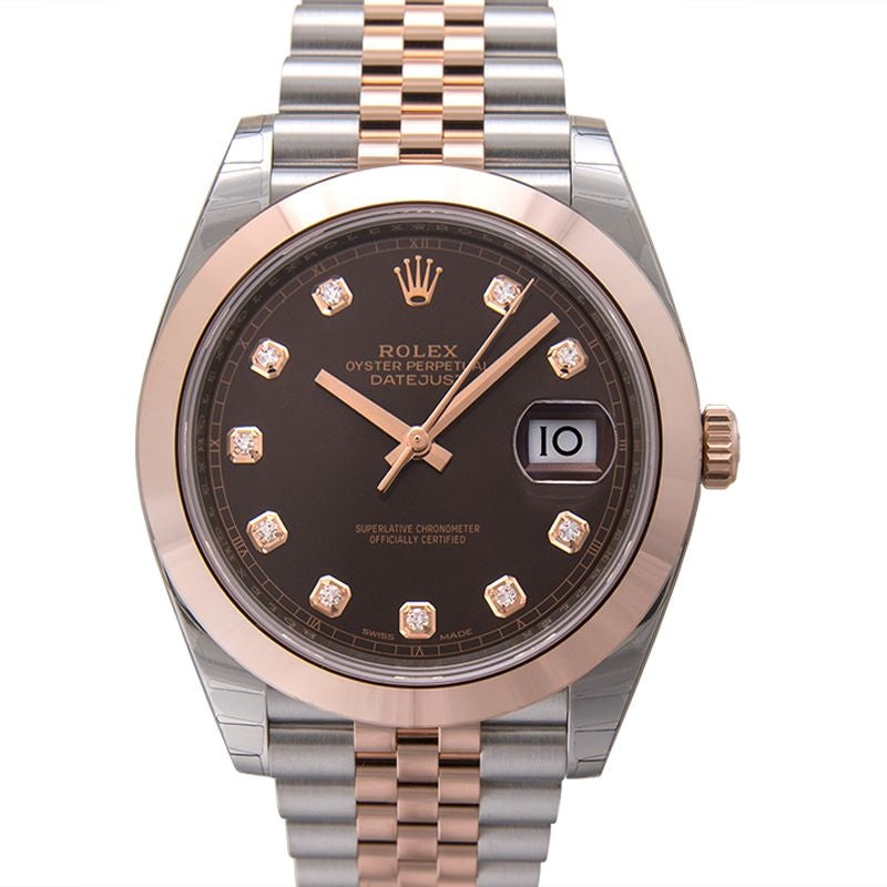 Datejust 41 mm Chocolate Dial in Stainless Steel, Everose Gold 126301 G