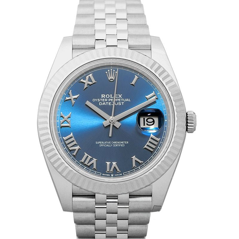 Datejust 41 mm Blue Dial in Stainless Steel, White Gold 126334-0026