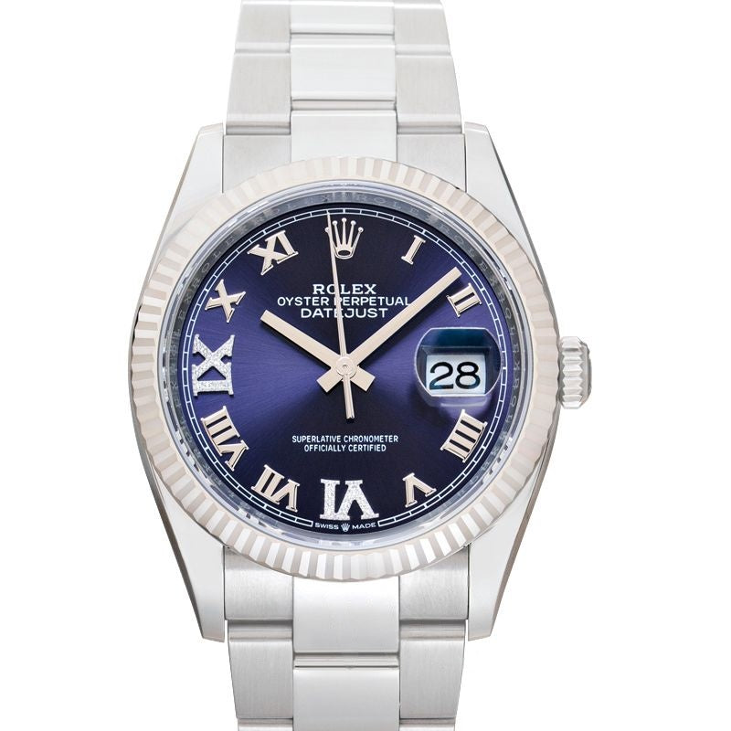 Datejust 36 mm Purple Dial in Stainless Steel, White Gold 126234-0022