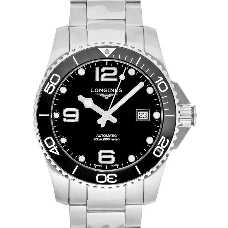 Montre HydroConquest 41 mm en acier inoxydable avec cadran noir L37814566