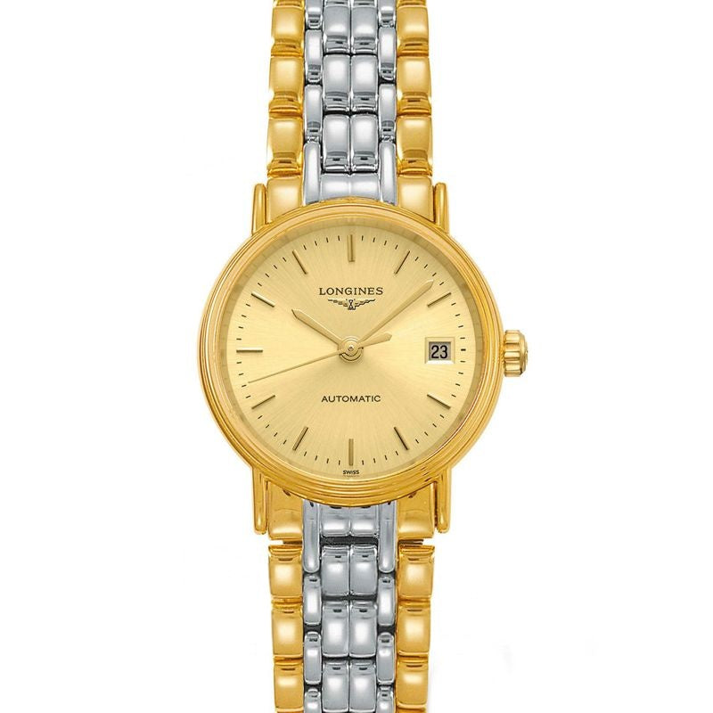Pr?sence ? 25.50?mm Gilt Dial in Stainless Steel, yellow PVD coating L43212327