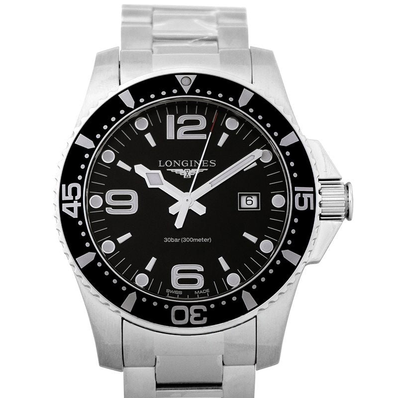 HydroConquest 44mm Black Dial in Stainless Steel L38404566