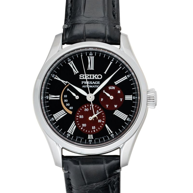 Presage 40.5 mm Black Dial in Stainless Steel SARW045