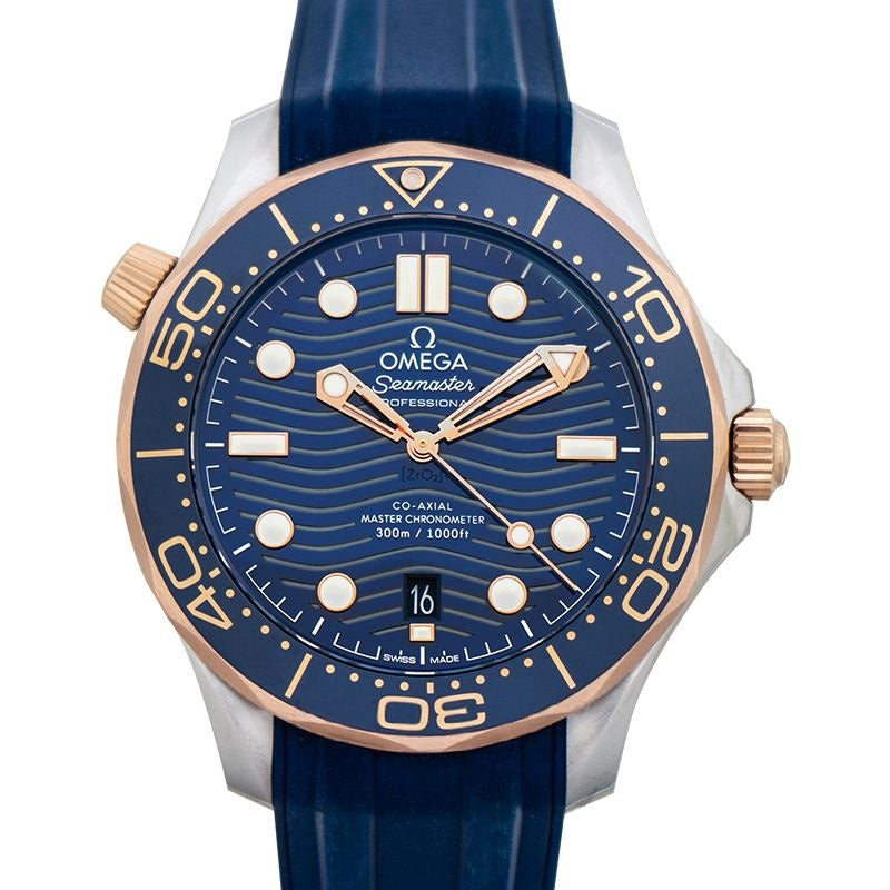 Seamaster 42 mm Blue Dial in Stainless Steel, Sedna Gold 210.22.42.20.03.002