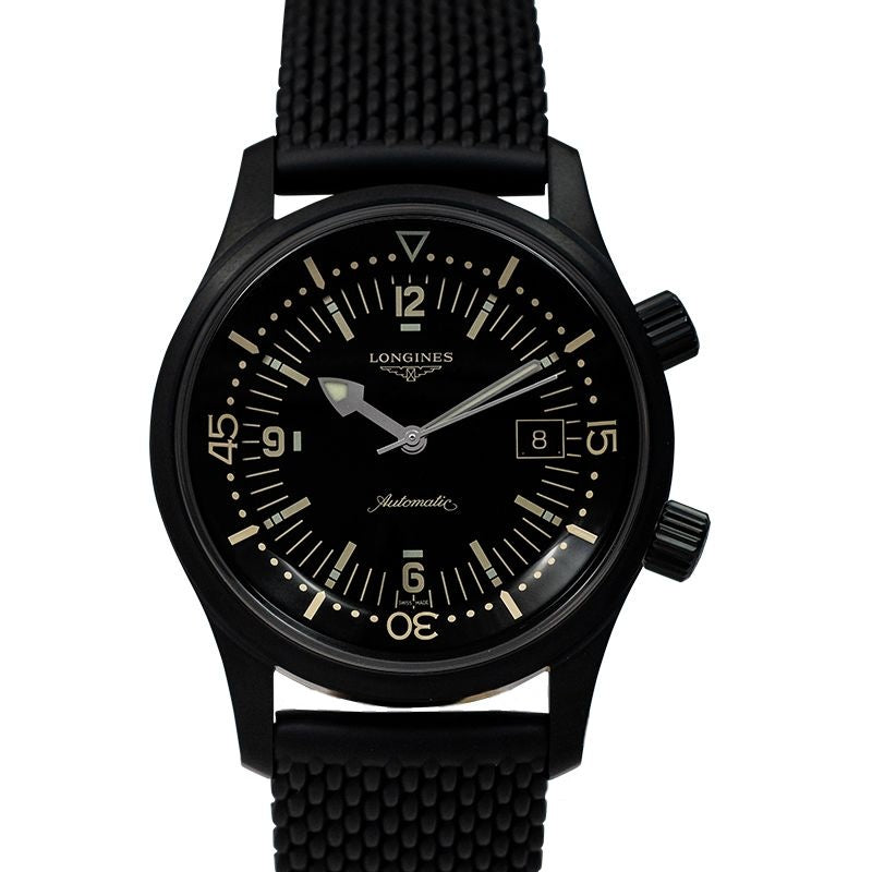 Longines Heritage ? 42.00?mm Black lacquered polished Dial in Black PVD coating L37742509