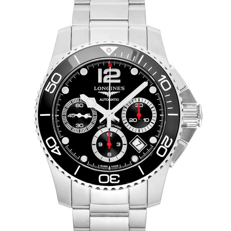 HydroConquest 41 mm Black Dial in Stainless Steel L37834566