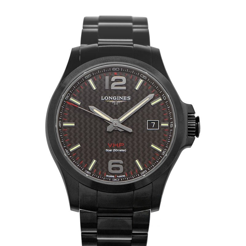 Longines Conquest 41mm Black Dial in PVD L37162666