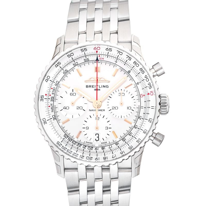 Navitimer 41 mm Silver-tone Dial in Stainless Steel AB0139211G1A1