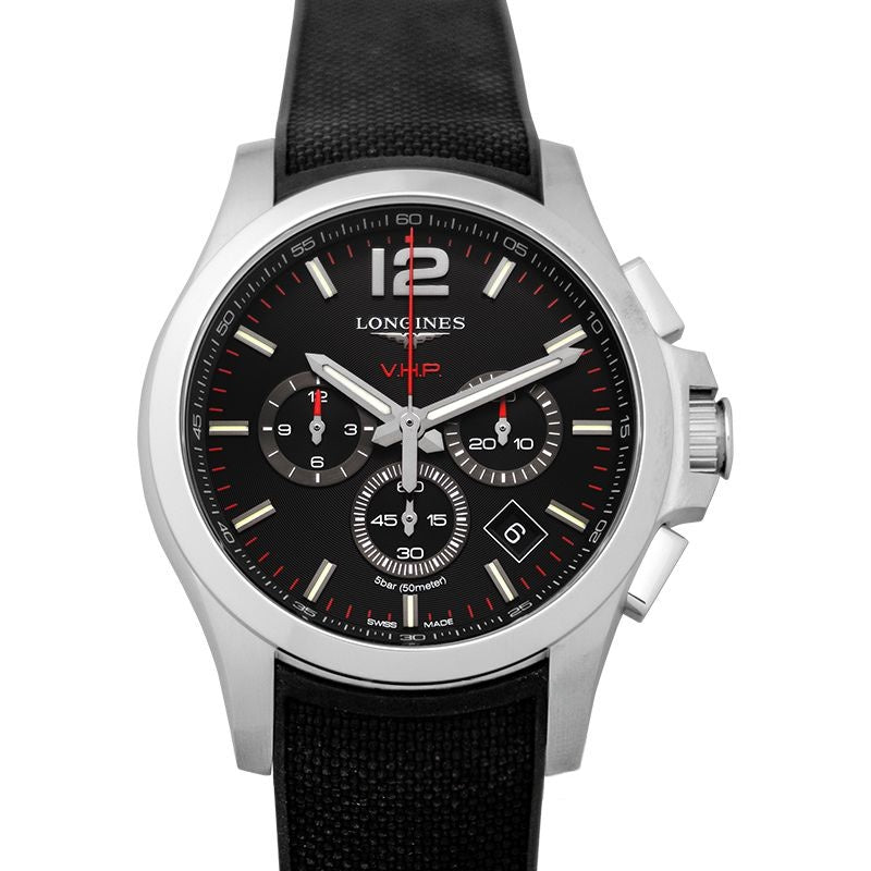 Longines Conquest 44 mm Black Dial in Stainless Steel L37274569