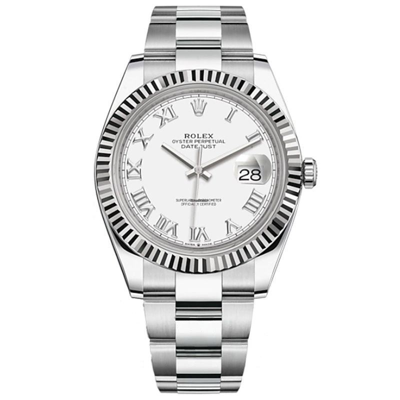 Datejust 41 mm White Dial in Stainless Steel, White Gold 126334-0023