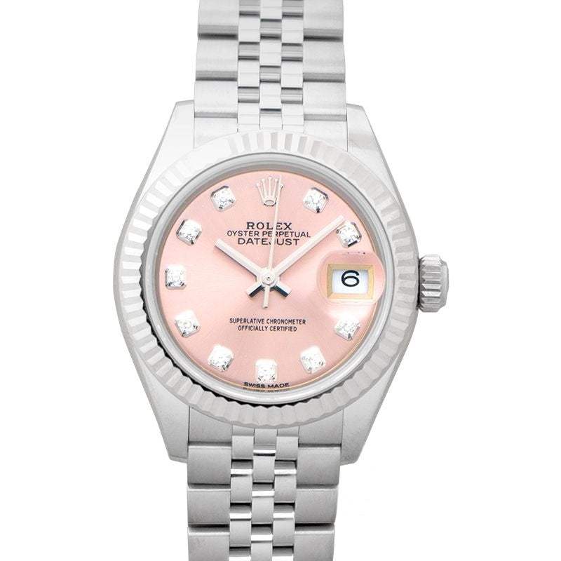 Lady Datejust 28 mm Pink Dial in Stainless Steel, White Gold 279174-0003
