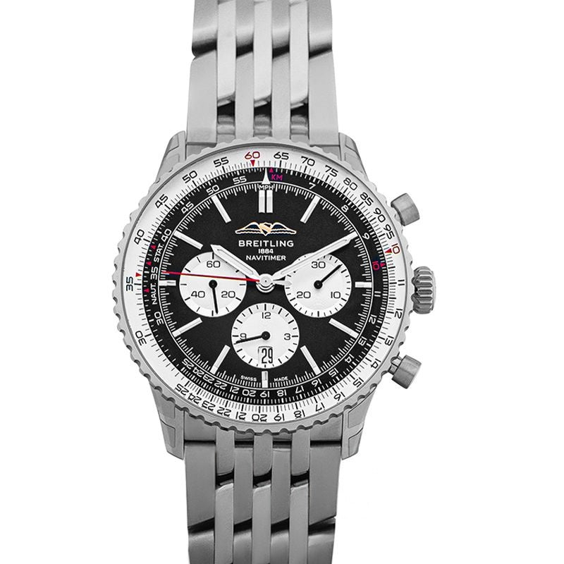 Navitimer 46 mm Black Dial in Stainless Steel AB0137211B1A1