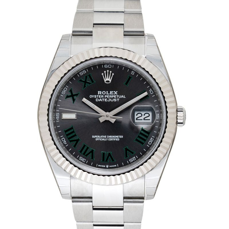 Datejust 41 mm Slate Dial in Stainless Steel, White Gold 126334-0021