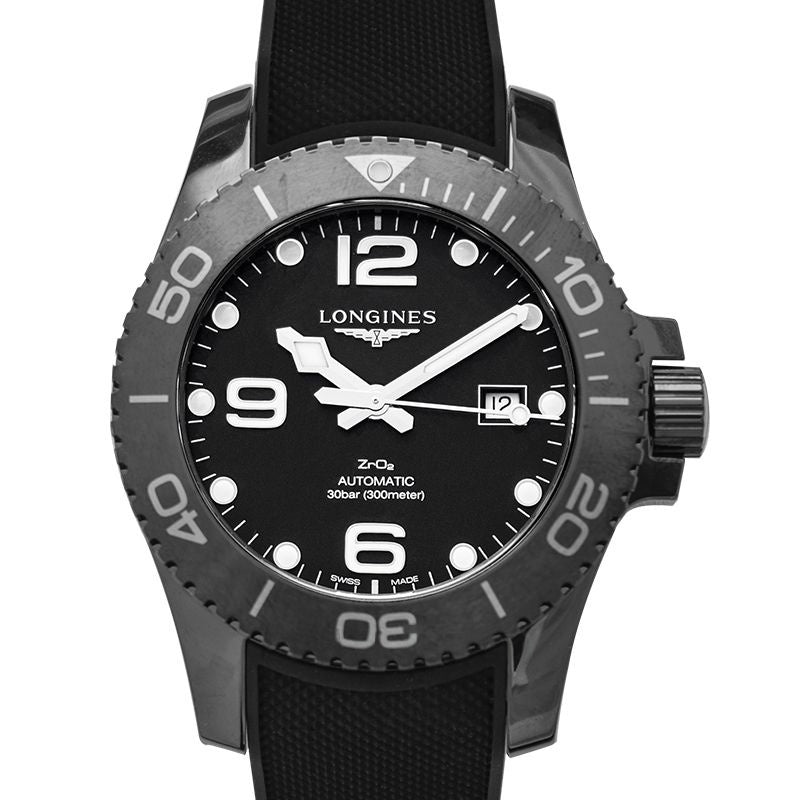 HydroConquest 43 mm Black Dial in Stainless Steel L37844569