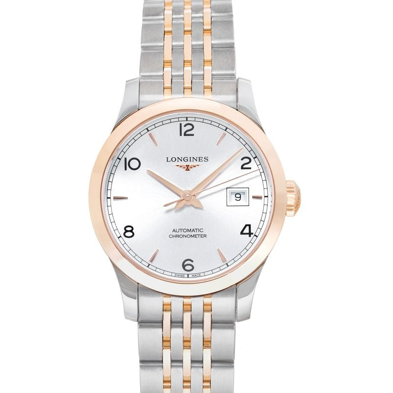 Record ? 30.00?mm Sunray silver Dial in Stainless Steel, 18 karat pink gold cap 200 L23215767