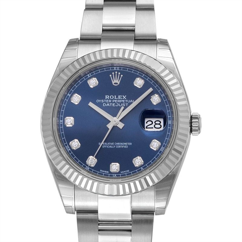 Datejust 41 mm Blue Dial in Stainless Steel, White Gold 126334-0015