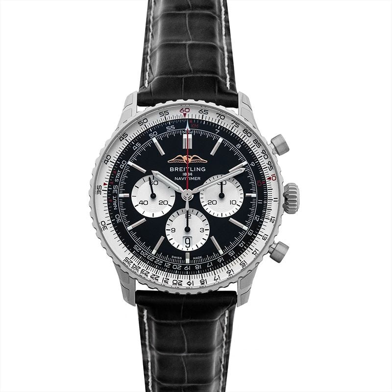 Navitimer 46 mm Black Dial in Stainless Steel AB0137211B1P1