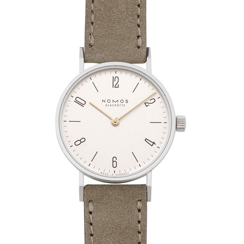 Tangente 32.8mm white silver-plated Dial in stainless steel, bipartite sapphire crystal glass back 127
