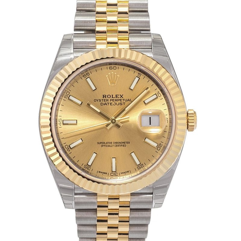 Datejust 41 mm Champagne-colour Dial in Stainless Steel, Yellow Gold 126333-0010